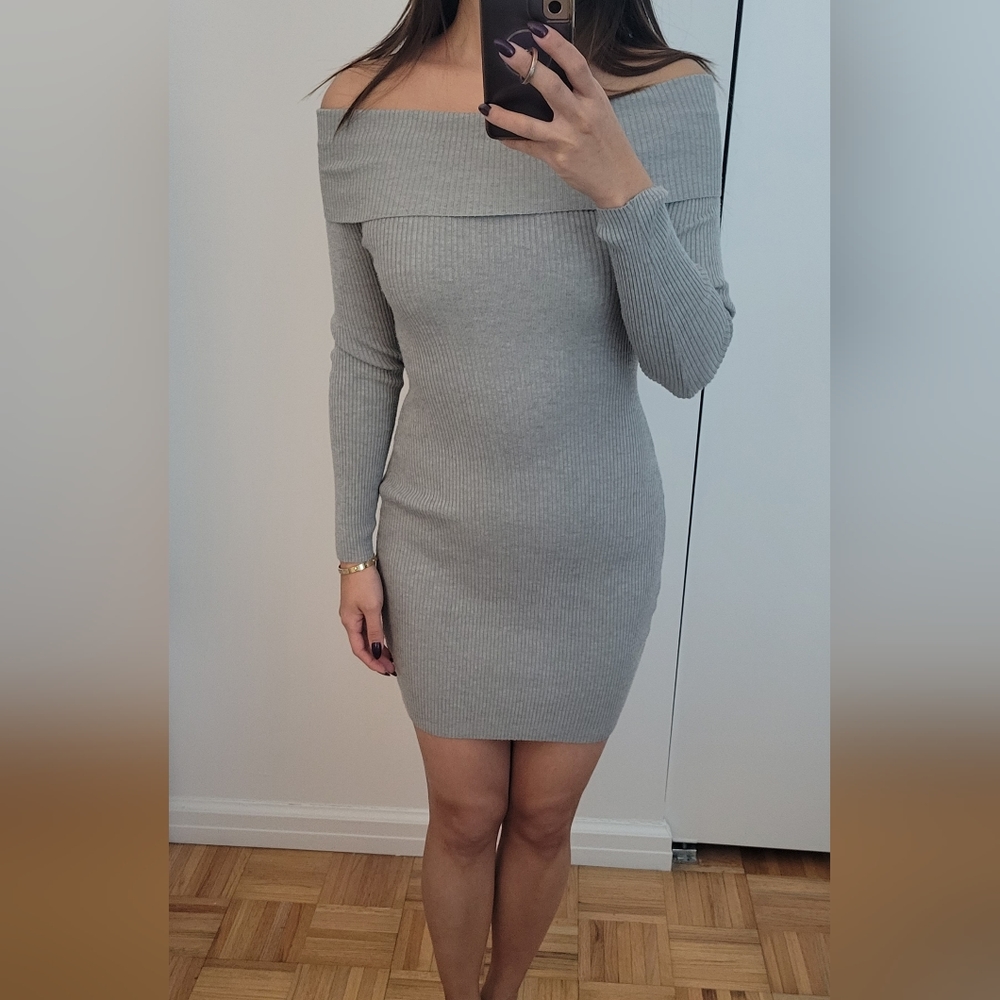 Lulu's off the shoulder sweater dress
